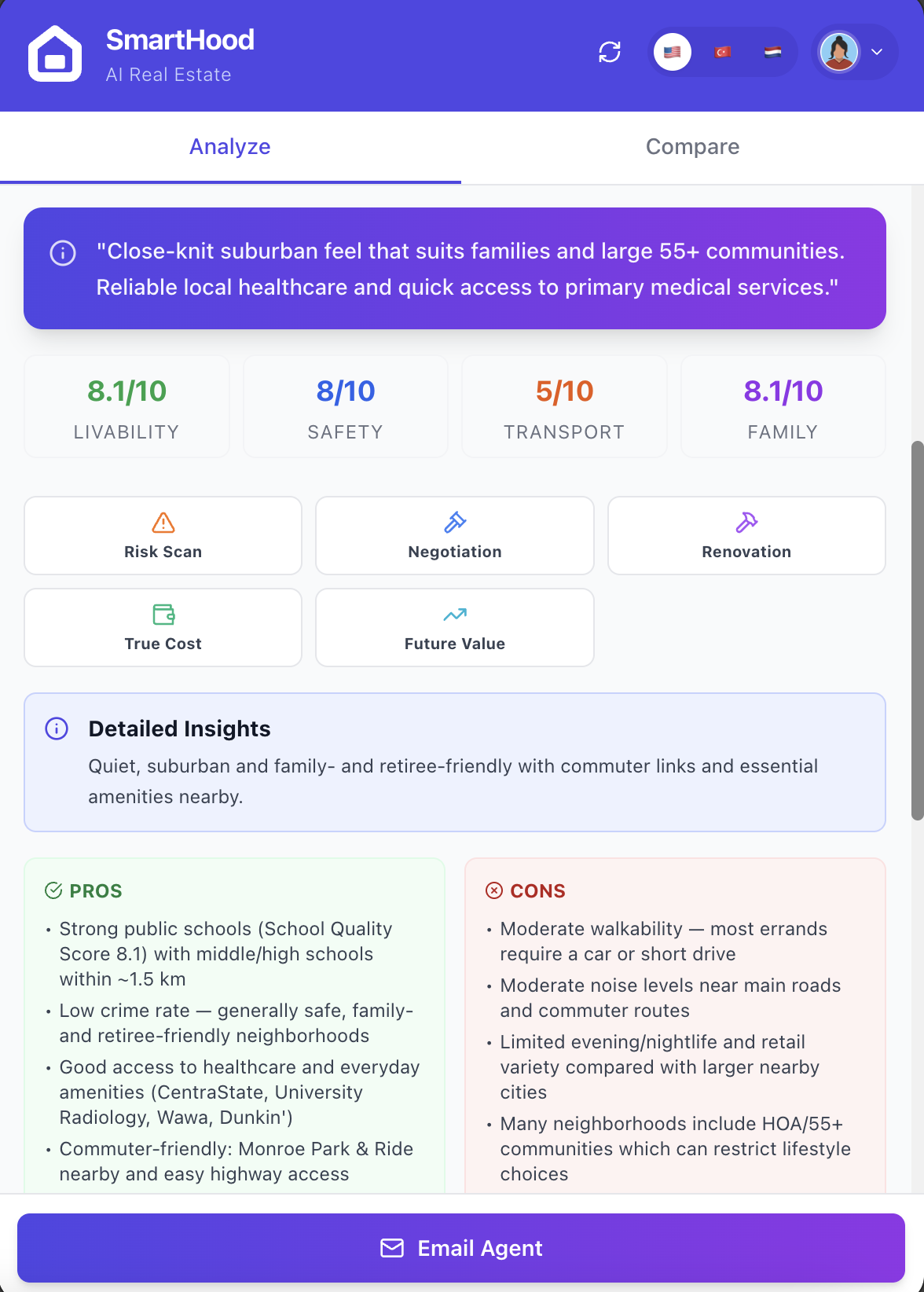 AI Neighborhood Analysis with Lifestyle Scores