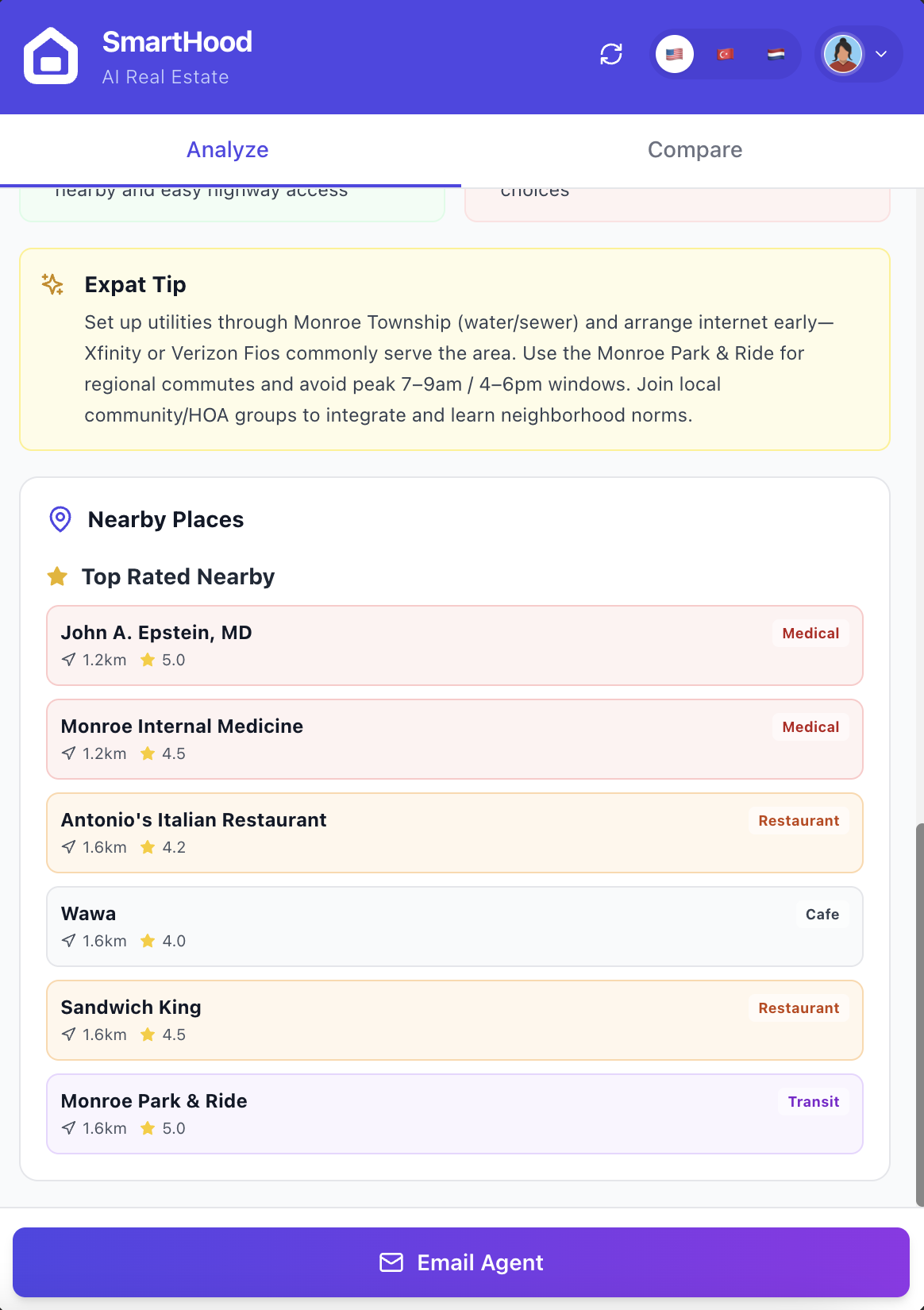 Nearby Amenities & Schools with Top Rated Places